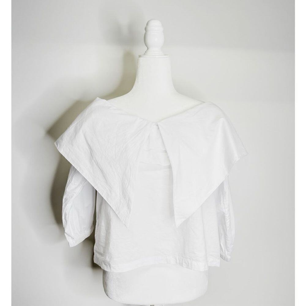Style Keepers Luxe Off Shoulder White 100% Cotton Half Sleeve‎ Size Medium